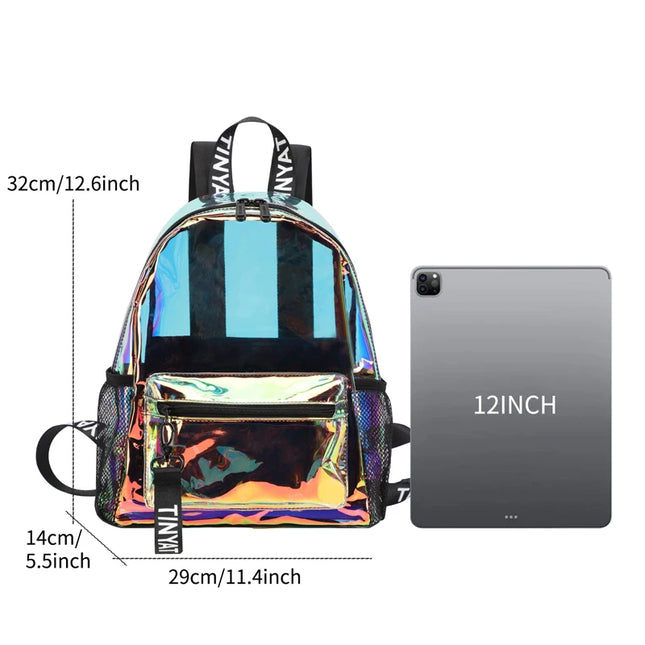Schulrucksack PVC Klar 13L Laser
