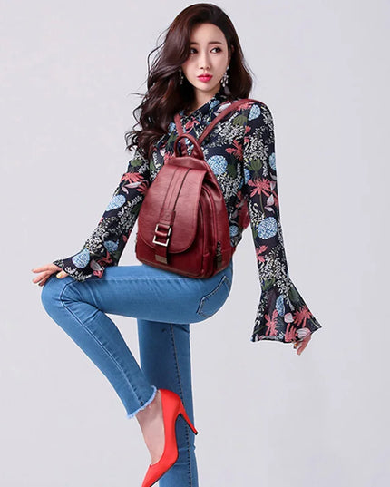 Damen Rucksack aus Leder für Alltag & Uni