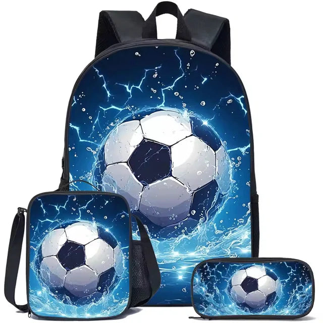 Schulrucksack Fußball-Design mit Laptopfach