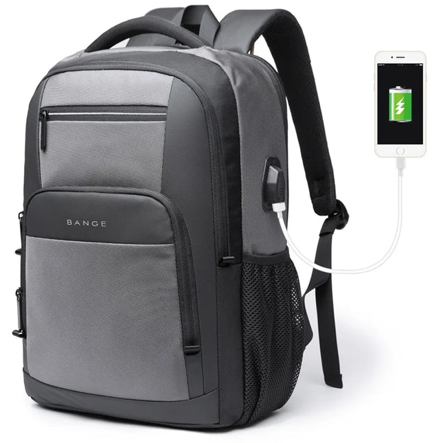 Laptop Rucksack mit USB-Port Grau