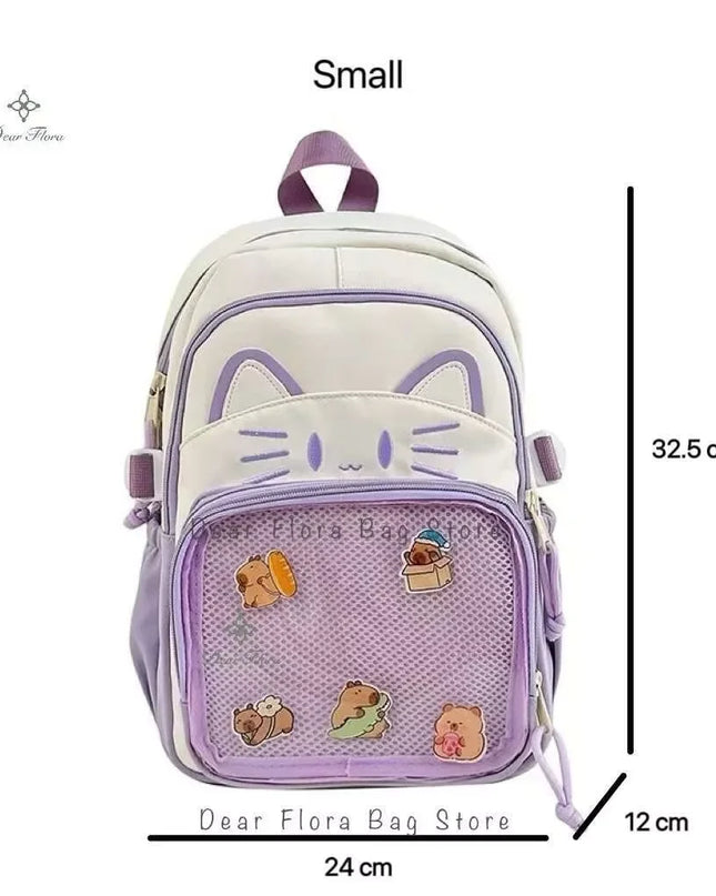 Maedchen Rucksack mit Transparentfach L