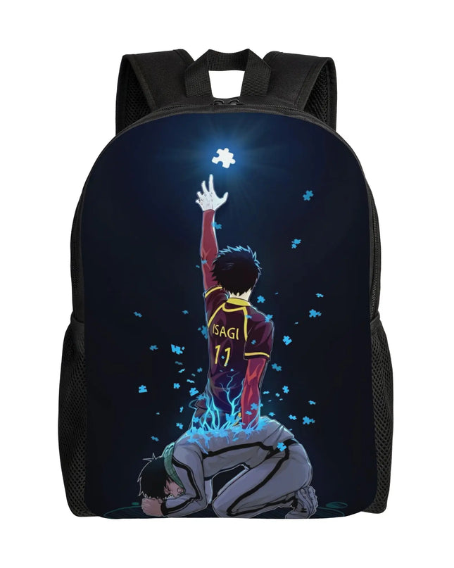 Schulrucksack Anime & Fußball Motiv Blau