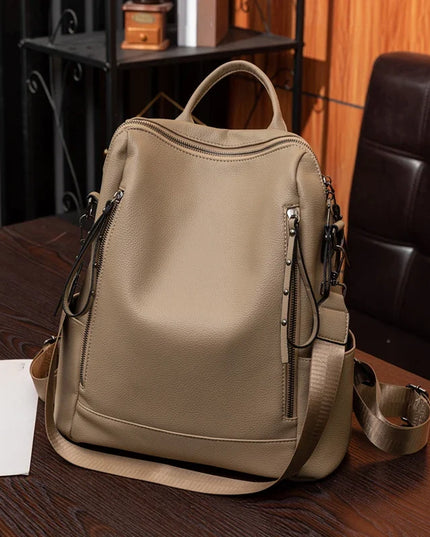 Damen Rucksack Retro-Stil Khaki