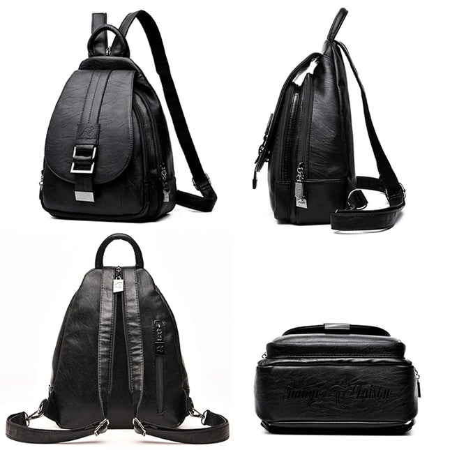 Damen Rucksack aus Leder - Lila