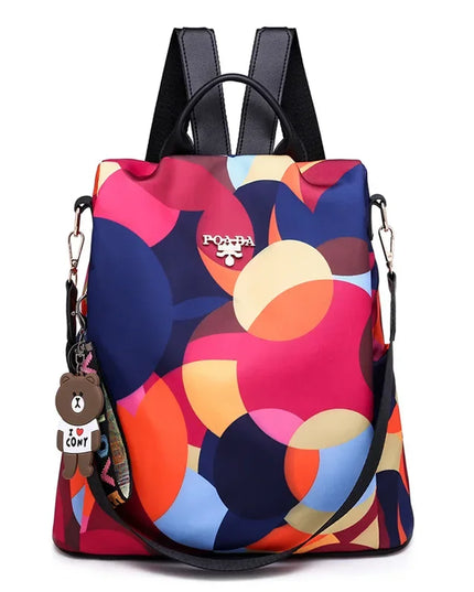 Schulrucksack Damen mit Muster Oxford Stoff
