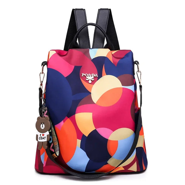 Schulrucksack Damen mit Muster Oxford Stoff
