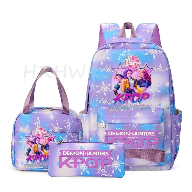 Schulrucksack Set Demon Hunters Grau