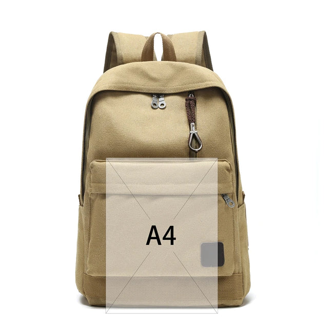 Großer Schulrucksack Canvas für Teenager