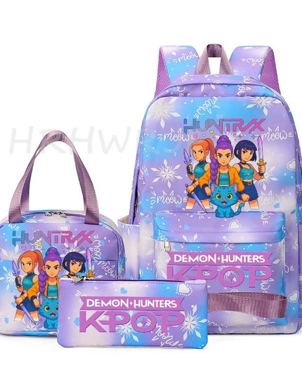 Schulrucksack Set Demon Hunters Dunkelgrau