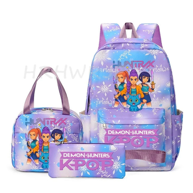 Schulrucksack Set Demon Hunters Dunkelgrau