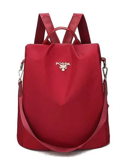 Schulrucksack Damen mit Blumenmuster Rot