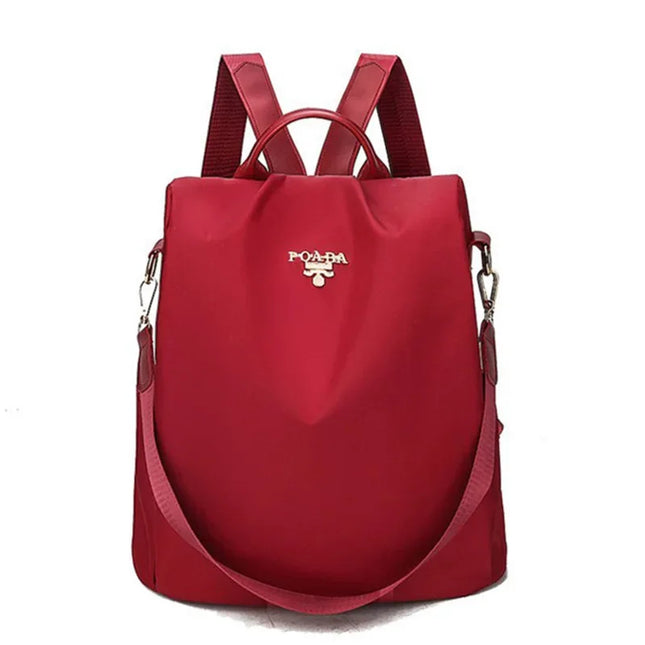 Schulrucksack Damen mit Blumenmuster Rot