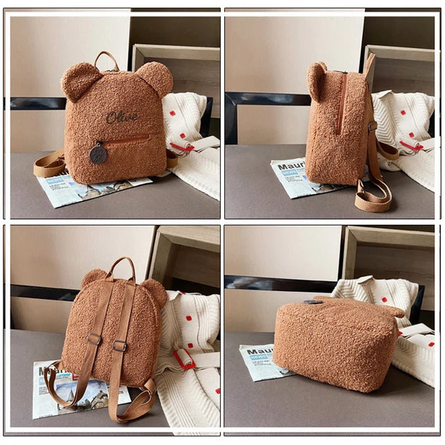 Schulrucksack Teddy-Design Gruen