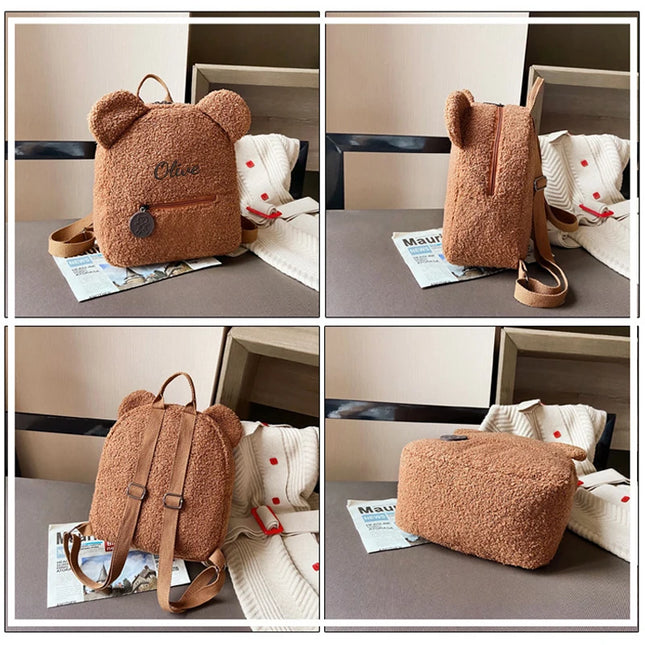 Schulrucksack Teddybär Motiv Braun