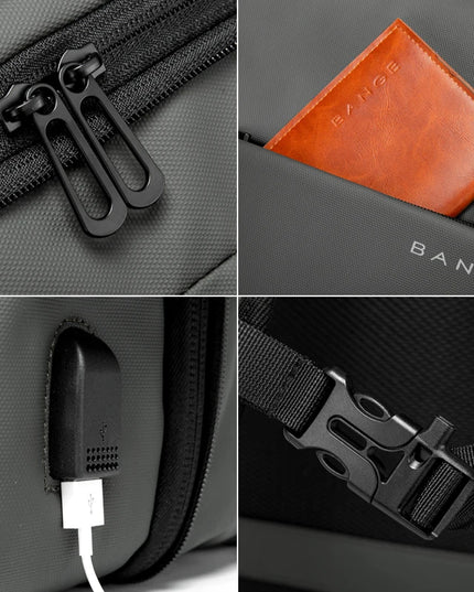 Business Rucksack mit USB und Laptopfach