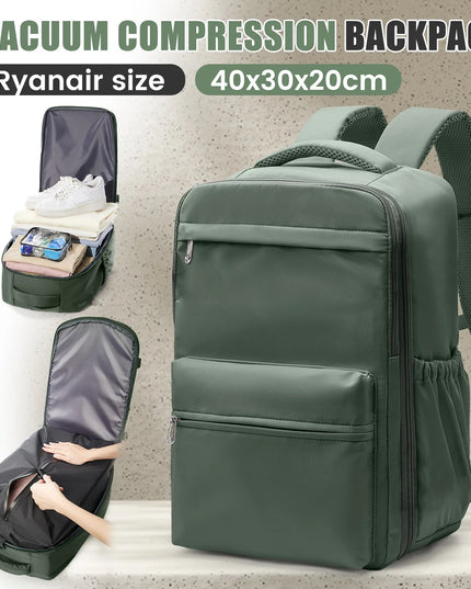 Laptop Rucksack mit Kompression Gruen