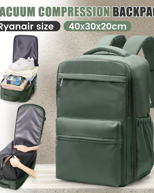 Laptop Rucksack mit Kompression Gruen
