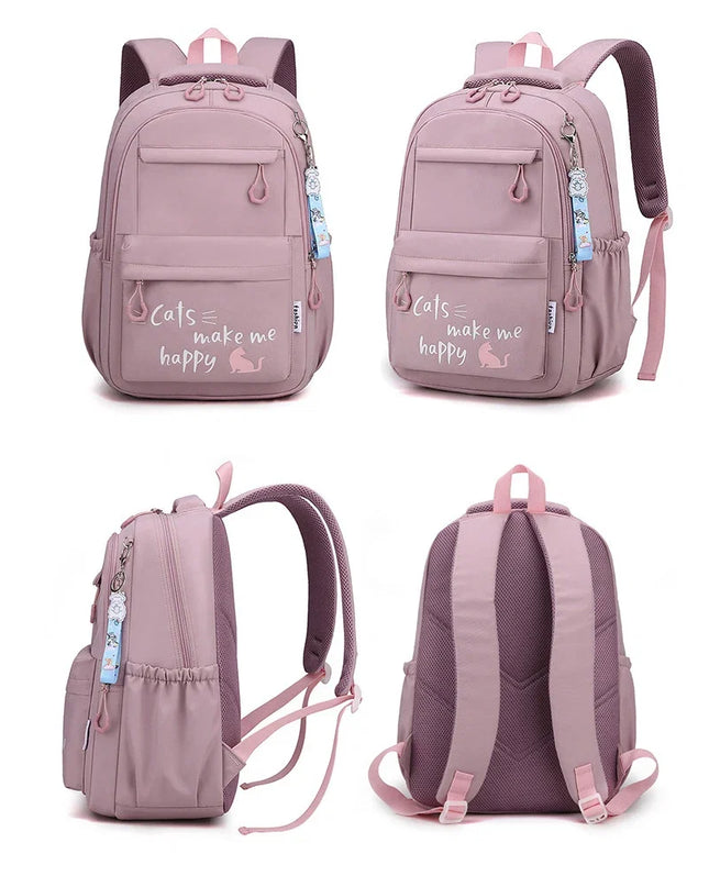 Schulrucksack für Teenager & Mädchen Pink S