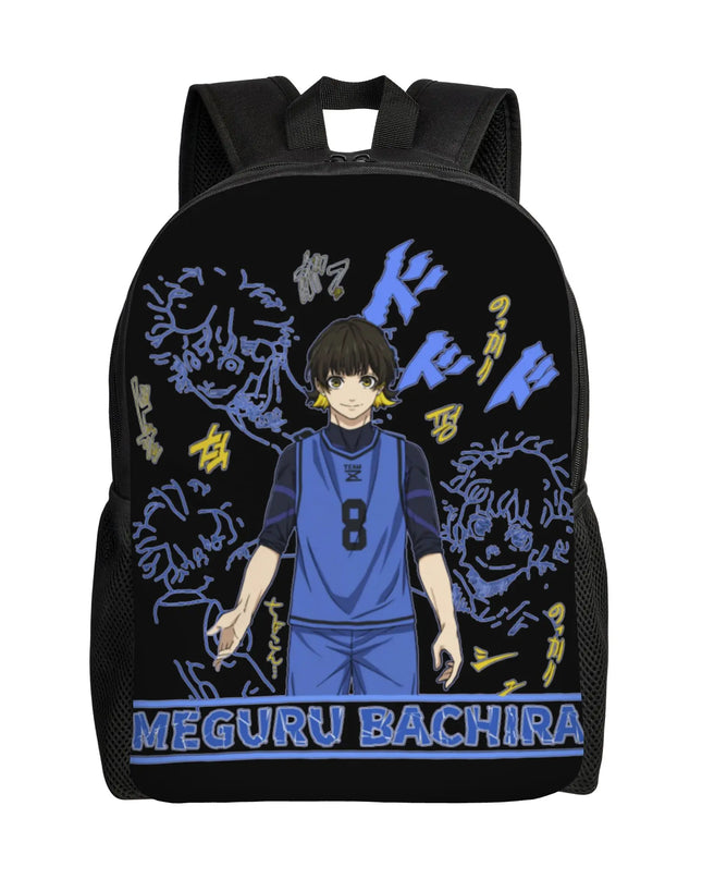 Laptop Rucksack Blau mit Anime-Motiv