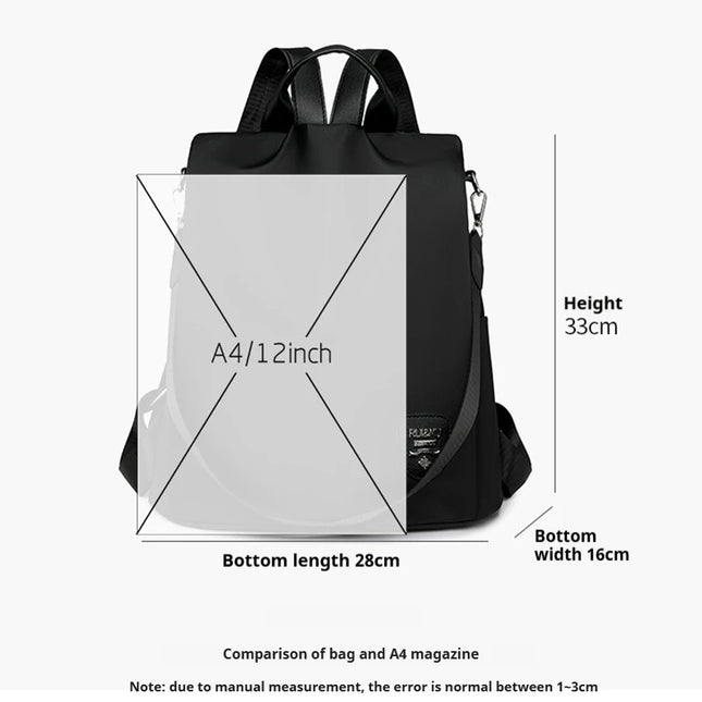 Anti-Diebstahl Rucksack Damen Schwarz