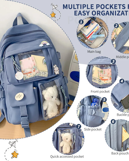 Schulrucksack Damen mit vielen Fächern