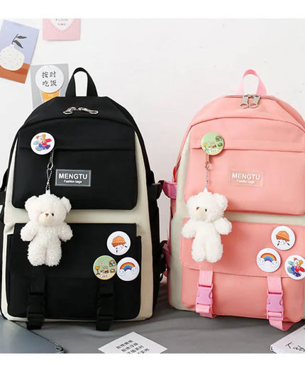 Schulrucksack Set Wasserdicht – Schwarz